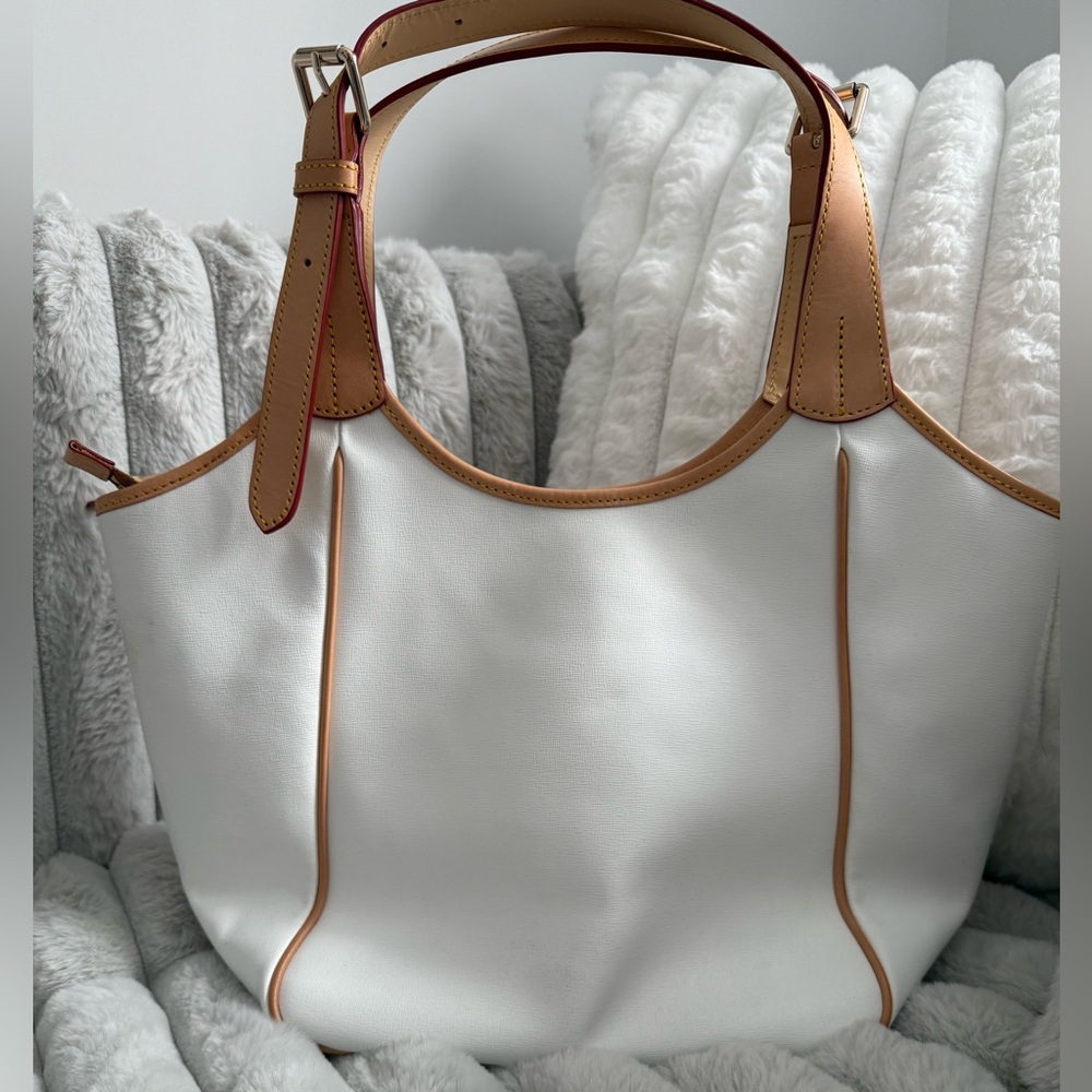 Dooney & Bourke Cream and Tan Tote - Picture 2 of 9